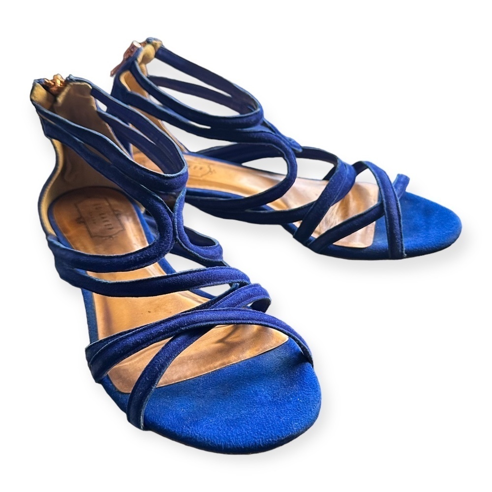Beautiful Blue Suede Strappy Womens Sandals